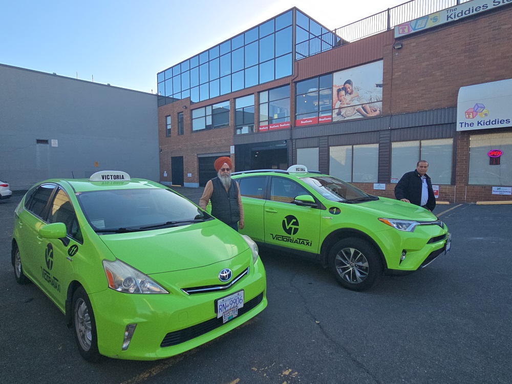 Victoria taxi vehicles serving destinations across Greater Victoria
